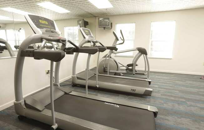 the gym is equipped with state of the art equipment