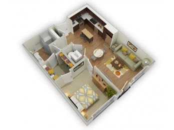 1 bed, 1 bath, 745 sqft, $1,556
