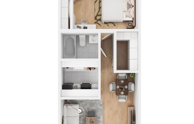 1 bed, 1 bath, 700 sqft, $1,000