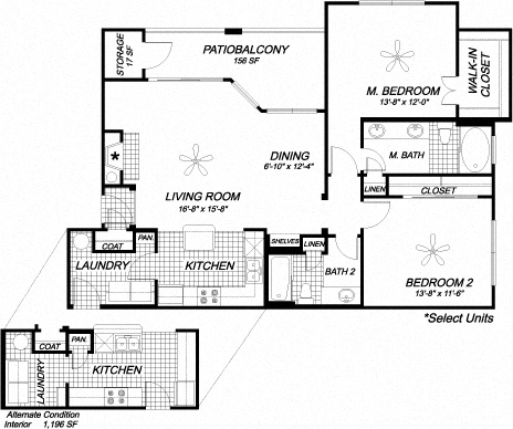 2 beds, 2 baths, $1,877