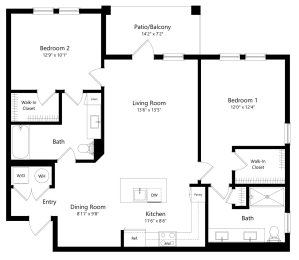 2 beds, 2 baths, 1,249 sqft, $2,092