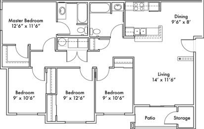 4 beds, 2 baths, 1,424 sqft, $2,443