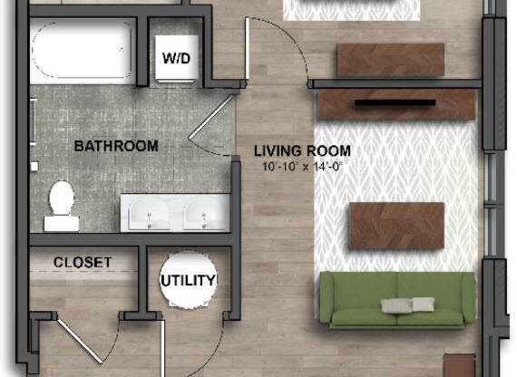 1 bed, 1 bath, 654 sqft, $1,560