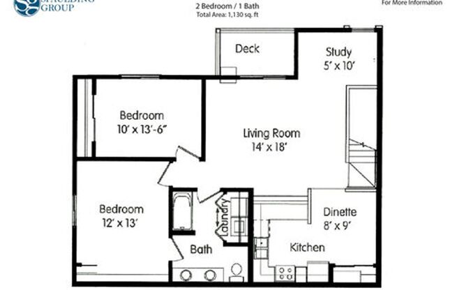 2 beds, 1 bath, 1,130 sqft, $1,435, Unit 214