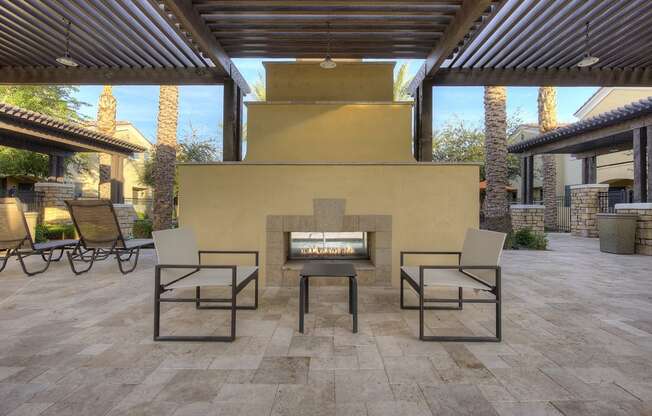 Outdoor Fireplace 2 at Bella Victoria Apartments in Mesa Arizona January 2021