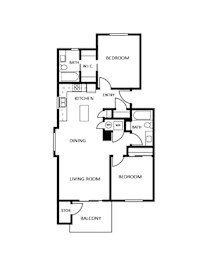 2 beds, 2 baths, 1,053 sqft, $1,594