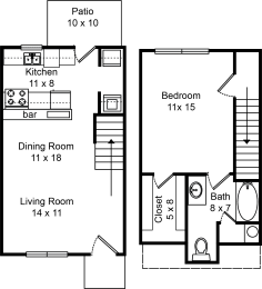 1 bed, 1 bath, 810 sqft, $1,390