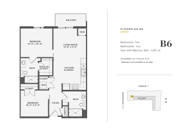 1 bed, 2 baths, 925 sqft, $2,250