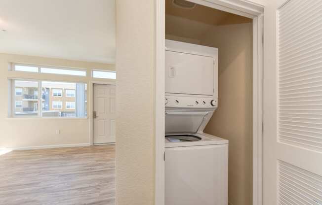 In Unit Washer/Drye, Hardwood Inspired Floors, View of Window