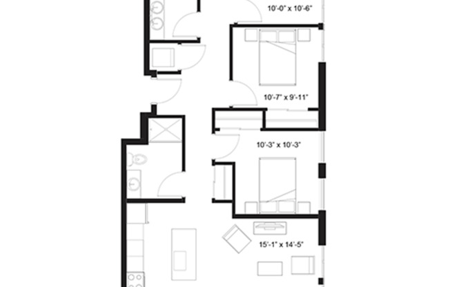 3 beds, 2 baths, 1,050 sqft, $2,350, Unit 202