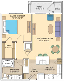 1 bed, 1 bath, 856 sqft, $1,456