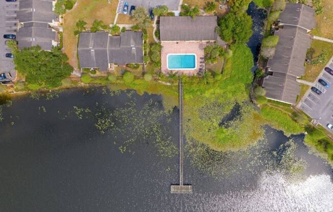 Overhead view of community and Hillsborough River