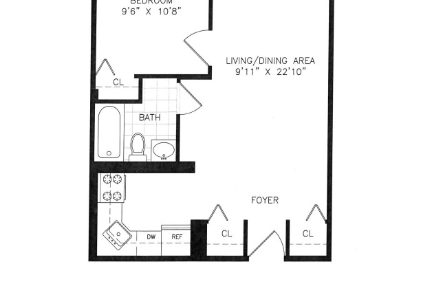 1 bed, 1 bath, 560 sqft, $5,523, Unit 3L