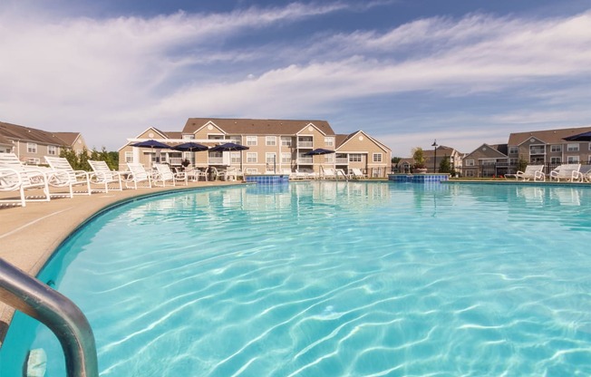 This is a photo of the pool area at Nantucket Apartments in Loveland, Ohio.