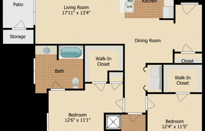 2 beds, 2 baths, 1,188 sqft, $2,841