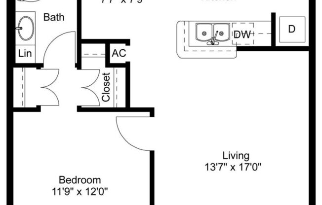 1 bed, 1 bath, 680 sqft, $1,131