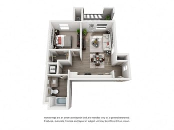 1 bed, 1 bath, 642 sqft, $2,990