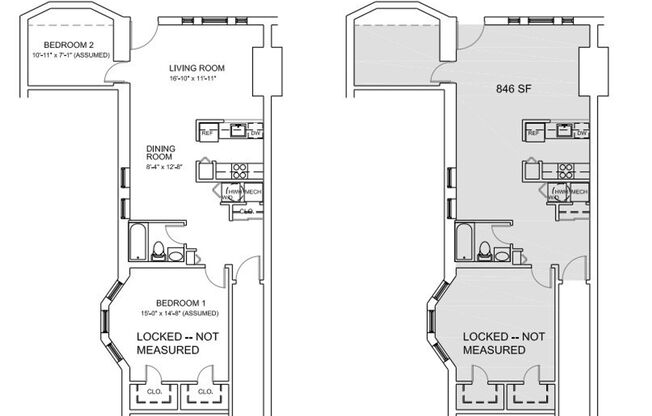 1 bed, 1 bath, 616 sqft, $2,325, Unit B-105
