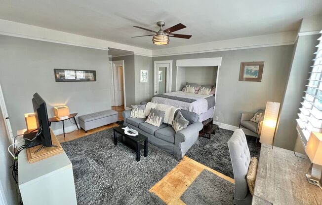 Chic Ocean-View Furnished Studio in a Historic Downtown Long Beach Building