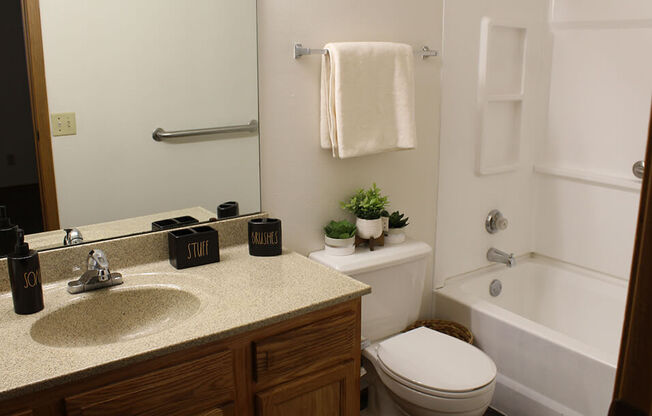 a bathroom with a toilet sink and bathtub