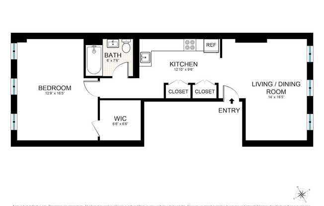 1 bed, 1 bath, 900 sqft, $2,900, Unit 3