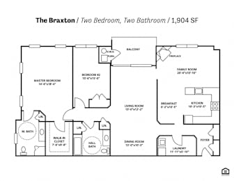 2 beds, 2 baths, 1,904 sqft, $2,436