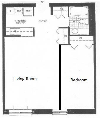 1 bed, 1 bath, 620 sqft, $3,900, Unit 8-A