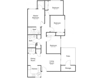 4 beds, 2 baths, 1,195 sqft, $2,387