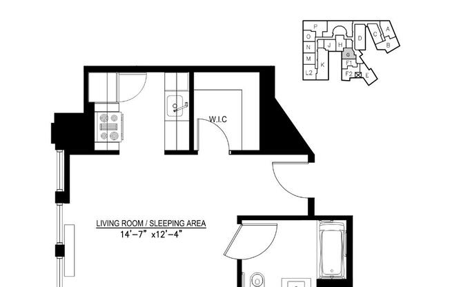 Studio, 1 bath, $4,100, Unit 24G
