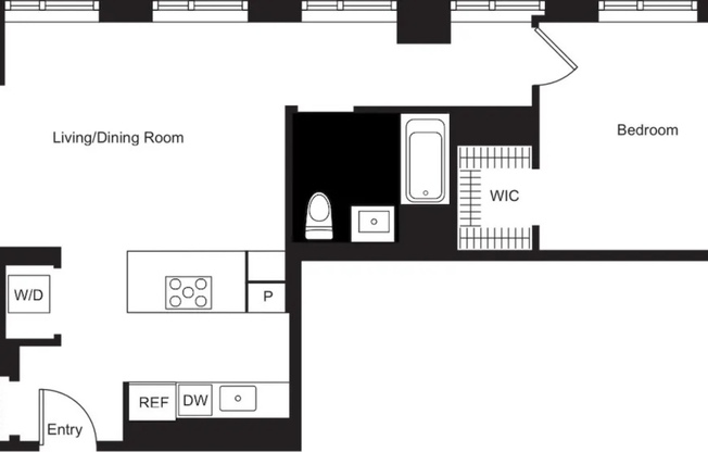 1 bed, 1 bath, $7,000, Unit 8B