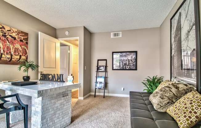 Bedroom at Desert Flower Apartment Homes.