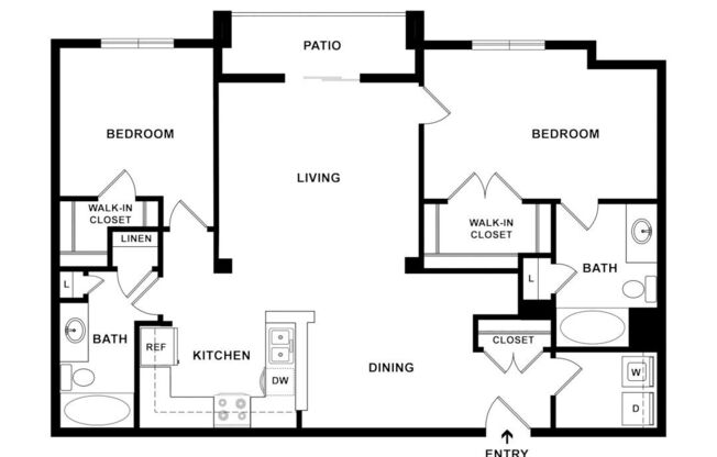 2 beds, 2 baths, 1,251 sqft, $1,897