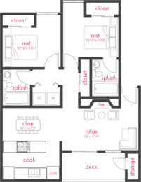 2 beds, 2 baths, 925 sqft, $1,976