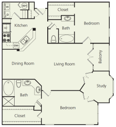 2 beds, 2 baths, 1,353 sqft, $1,921