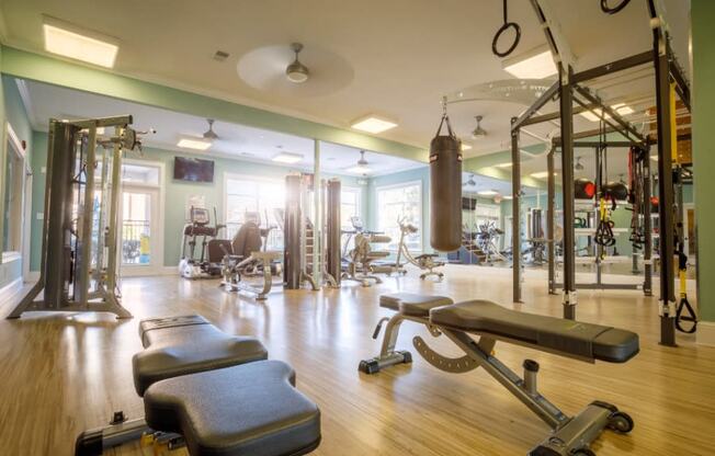 The Asher at Sugarloaf apartments in Lawrenceville Georgia photo of fitness center