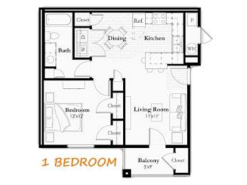 1 bed, 1 bath, 738 sqft, $1,535