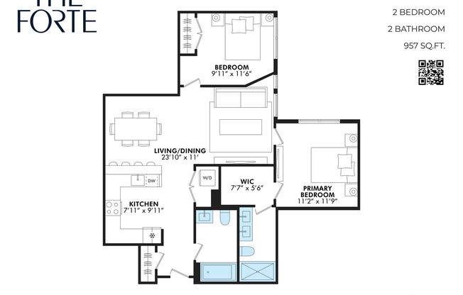 2 beds, 2 baths, 977 sqft, $3,999, Unit APT. 515