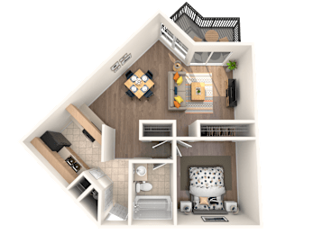 1 bed, 1 bath, 625 sqft, $2,087