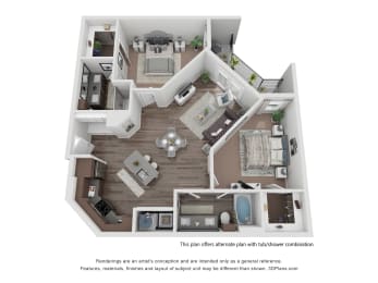 2 beds, 2 baths, 1,108 sqft, $1,997