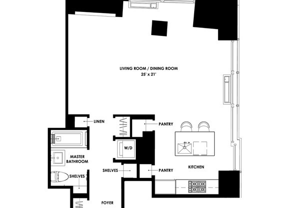 Studio, 1 bath, $4,300, Unit 7A