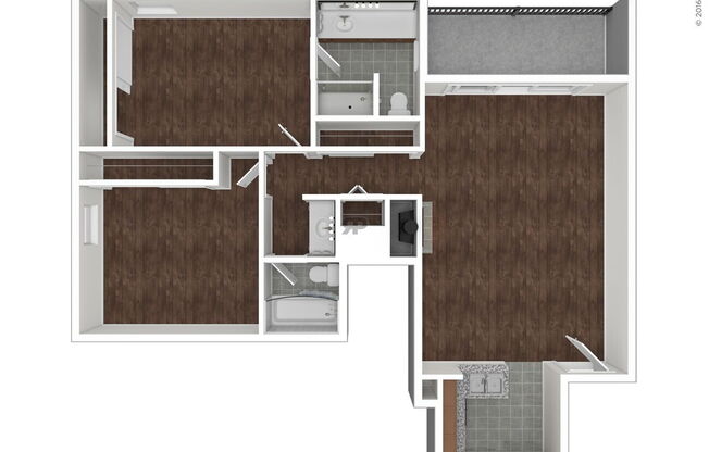 2 beds, 2 baths, 1,020 sqft, $1,595