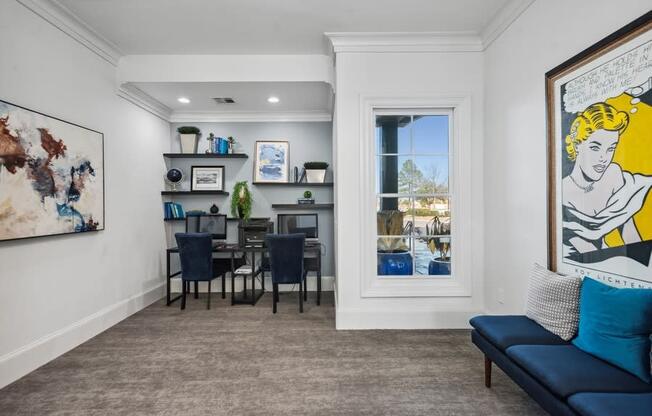 Community computer station at Park West Apartments in Houston, Texas