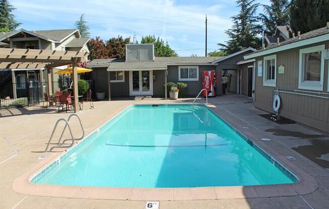 Glimmering Pool View at Aspen Park Apartments, Sacramento, CA, 95823