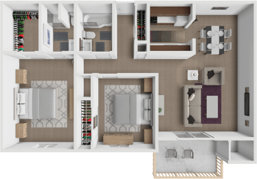 2 beds, 2 baths, 1,050 sqft, $1,150