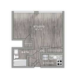 Studio, 1 bath, 411 sqft, $1,095