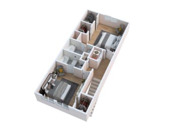 2 beds, 2.5 baths, 1,280 sqft, $1,685