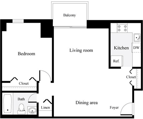 1 bed, 1 bath, 537 sqft, $2,021, Unit 1126