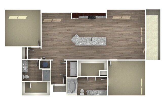 2 beds, 2 baths, 1,230 sqft, $1,685