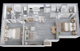 2 beds, 2 baths, 1,040 sqft, $1,299