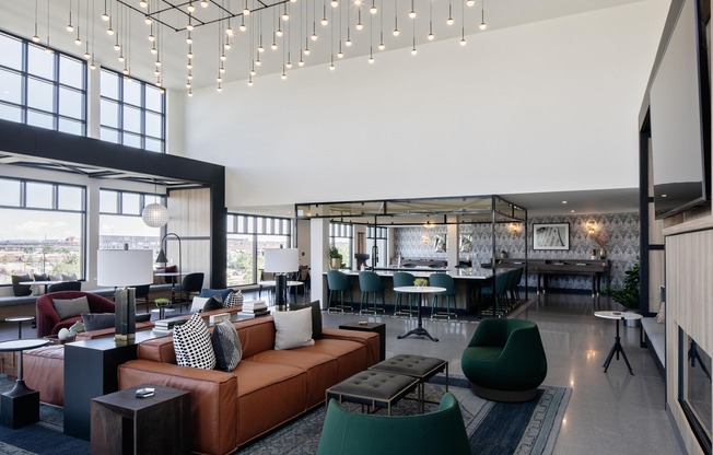 Expansive clubroom equipped with gathering spaces